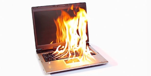 Computer Burning from AWS outage mistakes