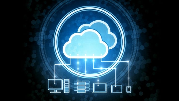 glowing cloud data backup