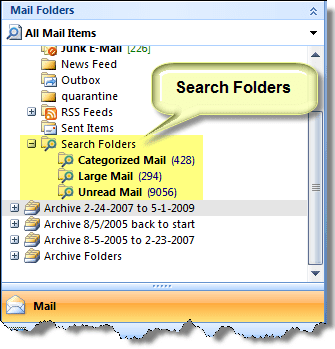 Search Folders Default screenshot
