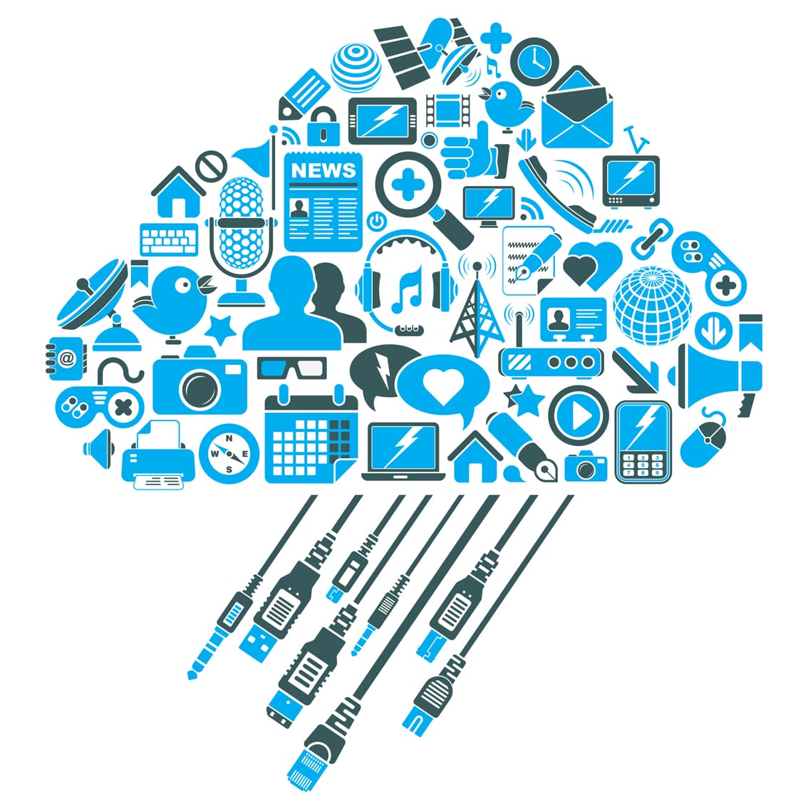 cloud graphic made up of icons for cloud computing