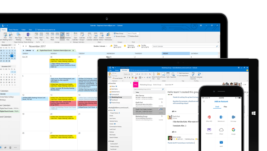 Microsoft Exchange business email on any device
