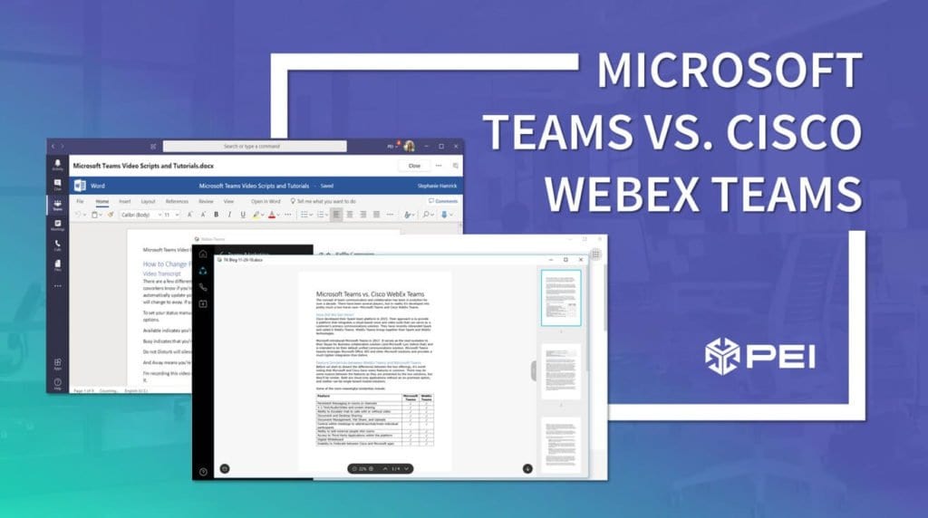 Comparing Microsoft Teams vs. Cisco WebEx Teams